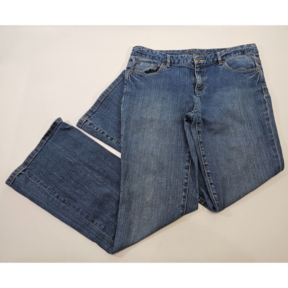MICHAEL KORS Women's 8 Mid Rise Bootcut Flare Blue Denim Jeans Pants EUC! - Picture 2 of 7